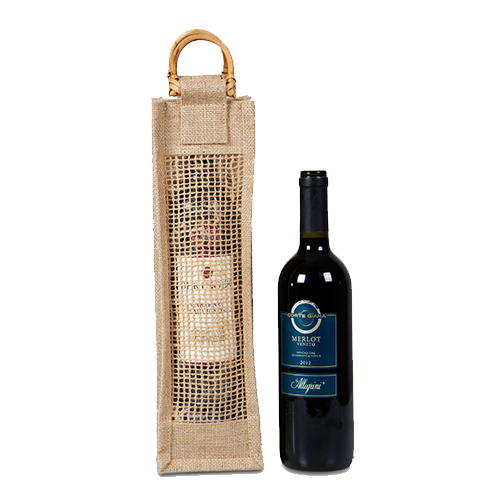 Jute Leno Wine Bag